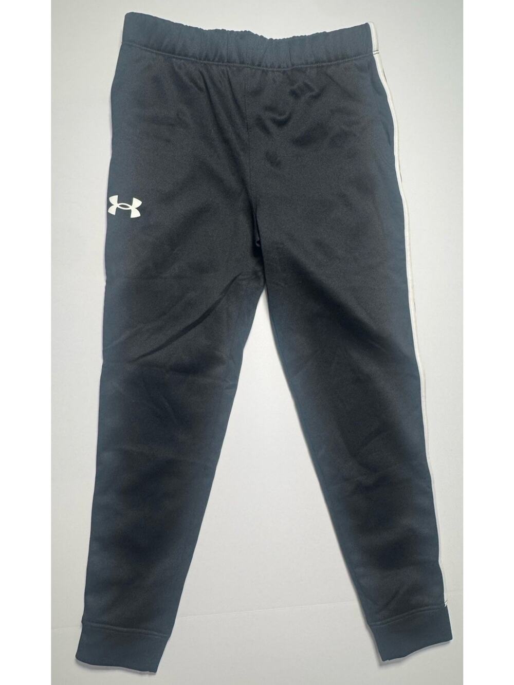 Under Armour Girls XL Black Athletic Leggings Side Stripe Youth 18-20